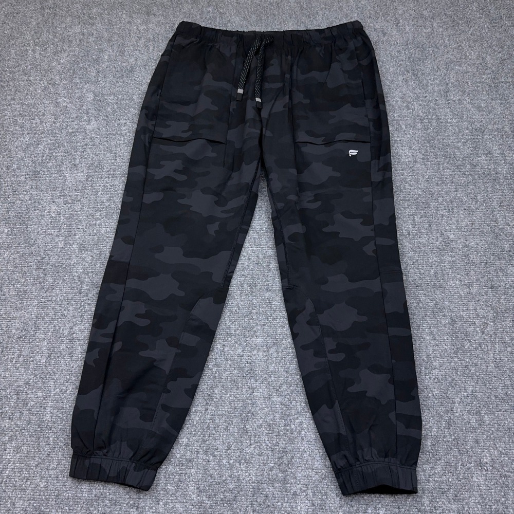 Fabletics The One Jogger Pants Men's Small Black Camo Camouflage Stretch 30x26